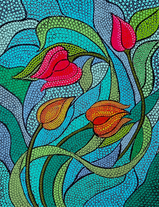 Aboriginal art Tulipánok
